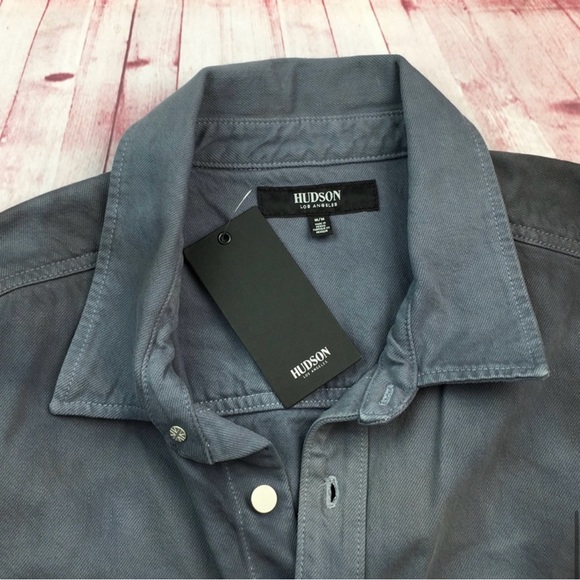 Hudson Long Sleeve Work Wear Shirt in Blu Marble Size Medium Men’s - Picture 6 of 10